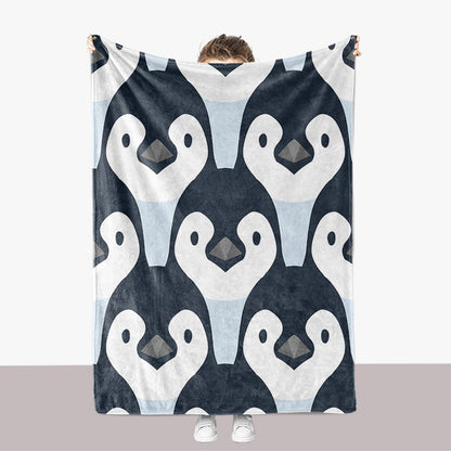 Pinguin-Themen-Plüsch-Wurfdecke