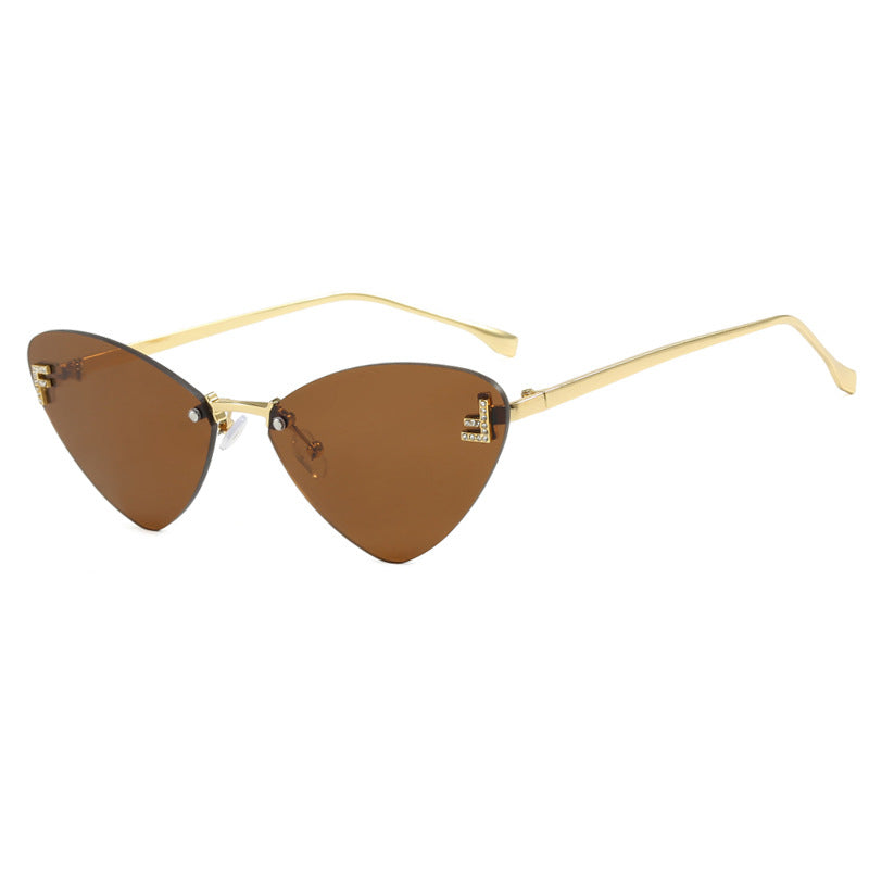 Damen extravagante Cat-Eye Sonnenbrille mit funkelnden Details Brehn