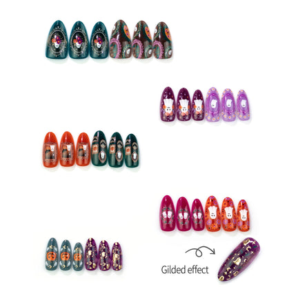 Halloween-Themen Dekorative Press-On Nagelset Brehn