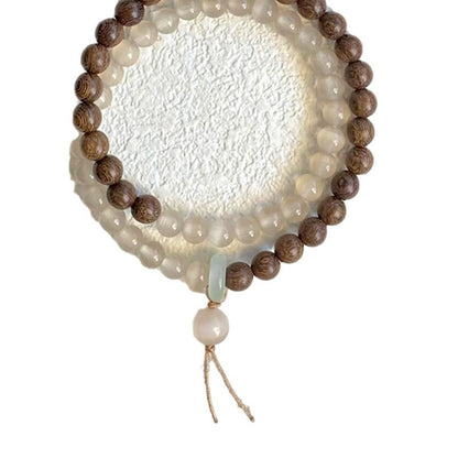 Natürliche Holz- und Steinperlenarmband Brehn