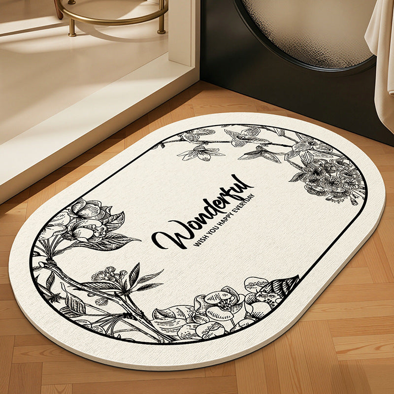 Inspirierende florale Badezimmermatte Brehn