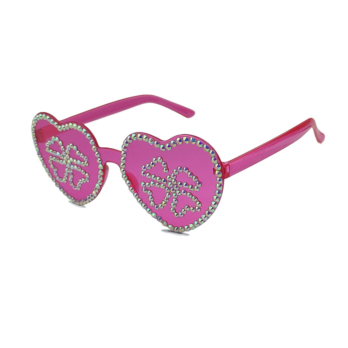 Damen Herzförmige Sonnenbrille mit funkelndem Strassmuster Brehn