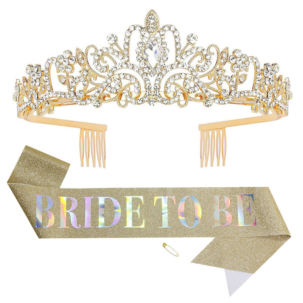Damen Kristallverzierte Brauttiara Brehn