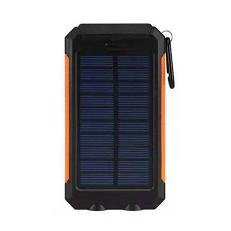 Solarbetriebene Powerbank mit stoßfestem Design und integriertem Karabiner Brehn