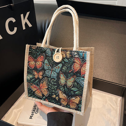 Bestickte Floral-Tragetasche