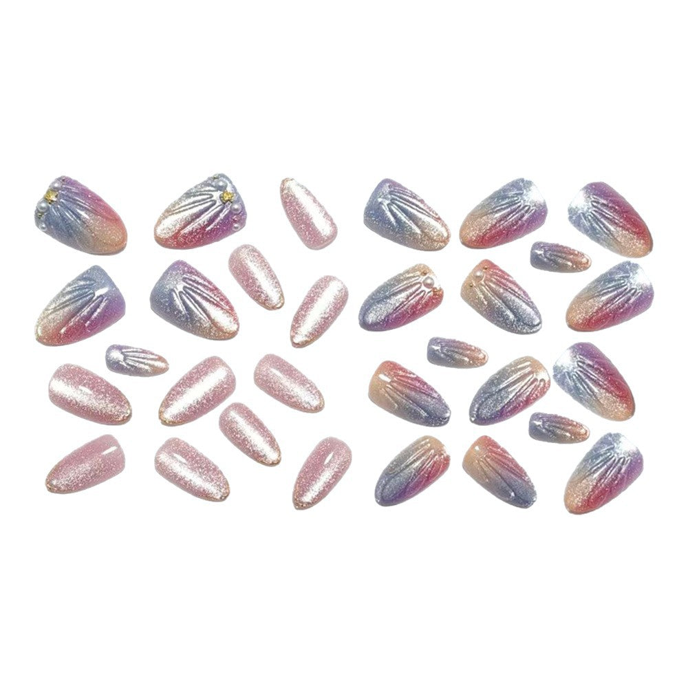 Kunstnägel Im Eleganten Ombre-Design mit Glitzerverzierungen Brehn