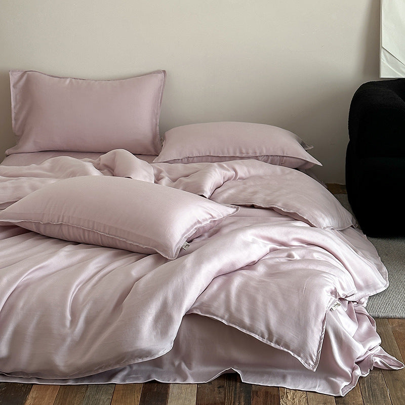 Seidenähnliches Satin Bettwäsche-Set mit Bettbezug und Kissenbezug