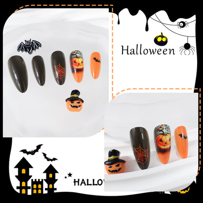 Halloween Kunstnagelset mit kreativen Geister- und Kürbismotiven Brehn