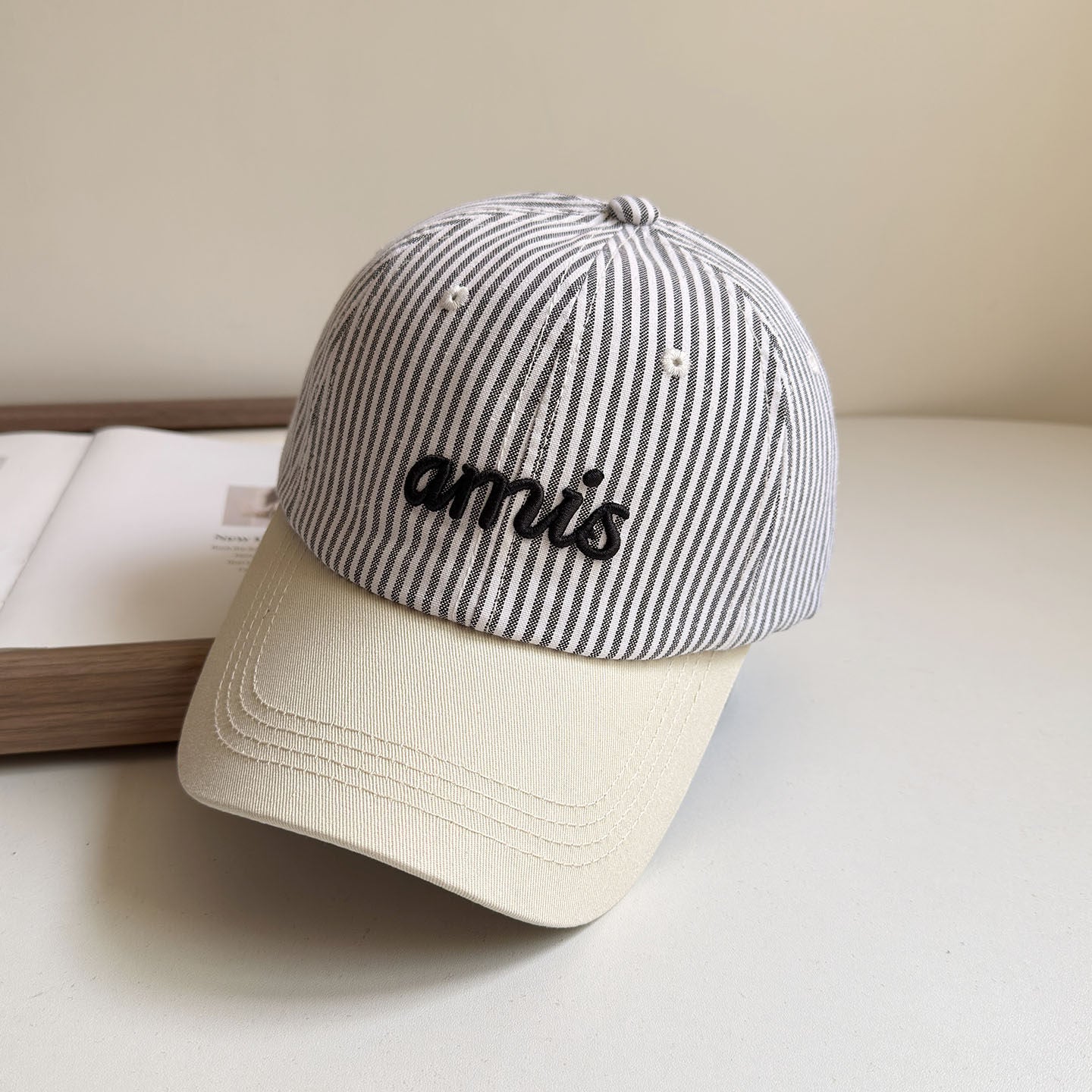 Frauen Gestreifte Baumwoll Baseballcap Brehn