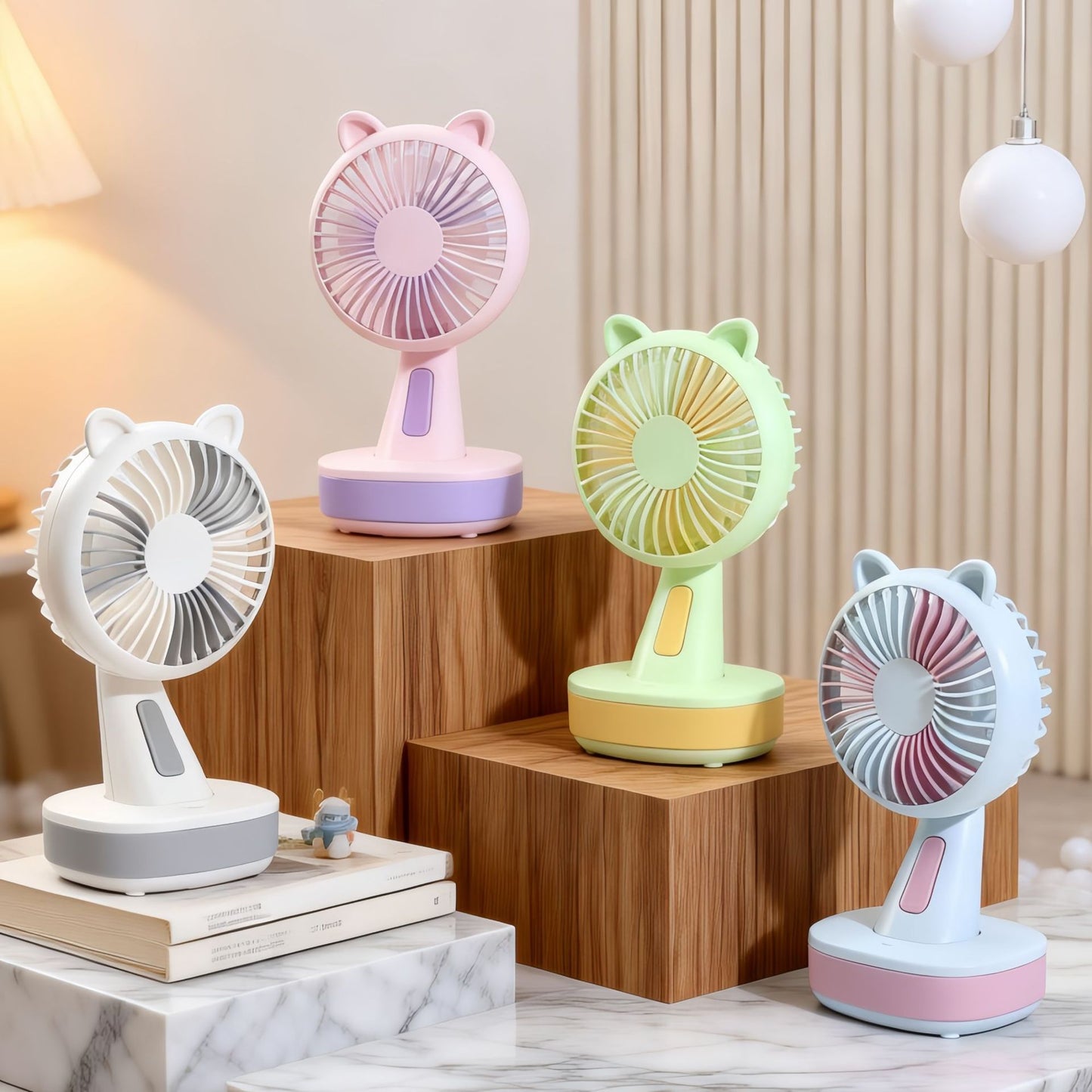 Damen Tragbarer Tisch-Ventilator im verspielten Schädeldesign Brehn