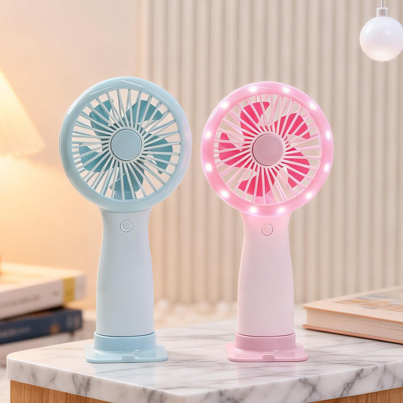 Damen Tragbarer Handventilator mit LED-Beleuchtung und USB-Ladefunktion Brehn