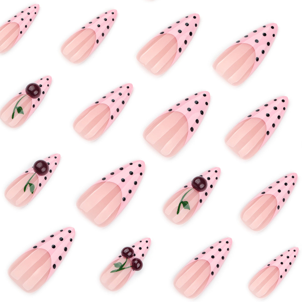 Künstliche Nagelkunst im fröhlichen Kirsch-Design Brehn
