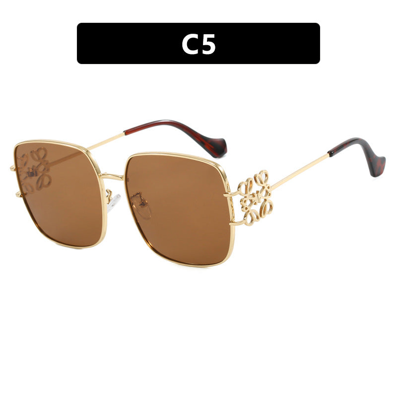 Damen quadratische Sonnenbrille mit filigranem Design und luxuriösem Metallrahmen Brehn