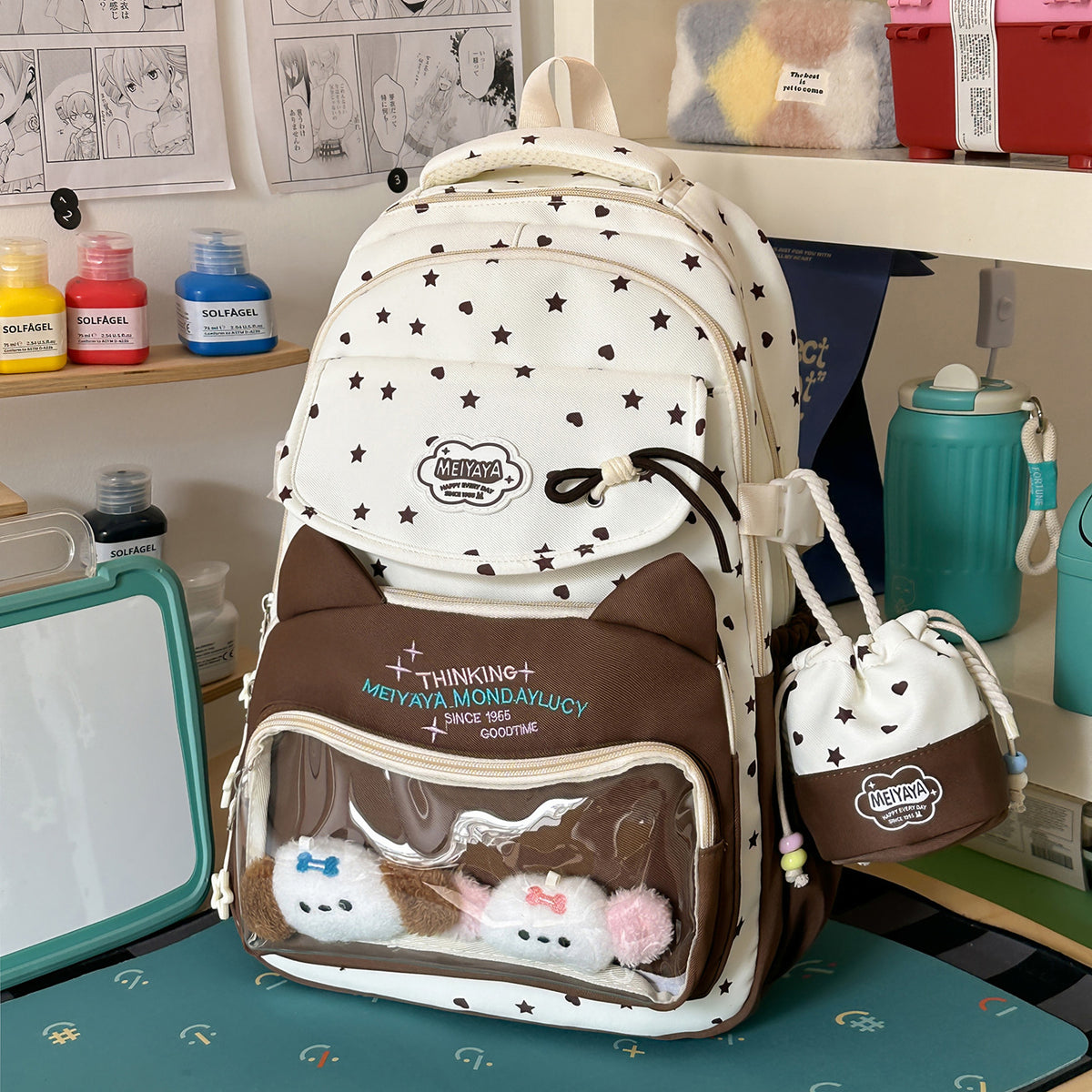 Stylische Wasserfeste Sternmuster Rucksack Brehn