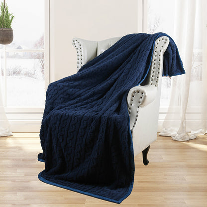 Damen gemusterte Kuscheldecke aus weichem Bouclé Brehn