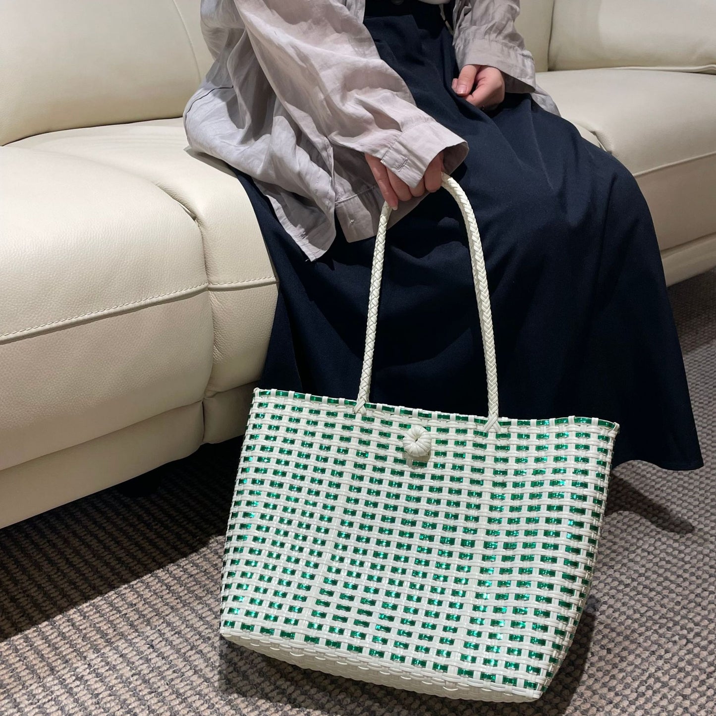 Handgewebte Einkaufs- und Strandtasche Brehn