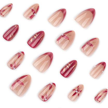 Kunstvolle Nagelverlängerungen mit retro-inspiriertem floralem Design Brehn