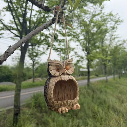 Holz Eule Vogelfutterspender Brehn