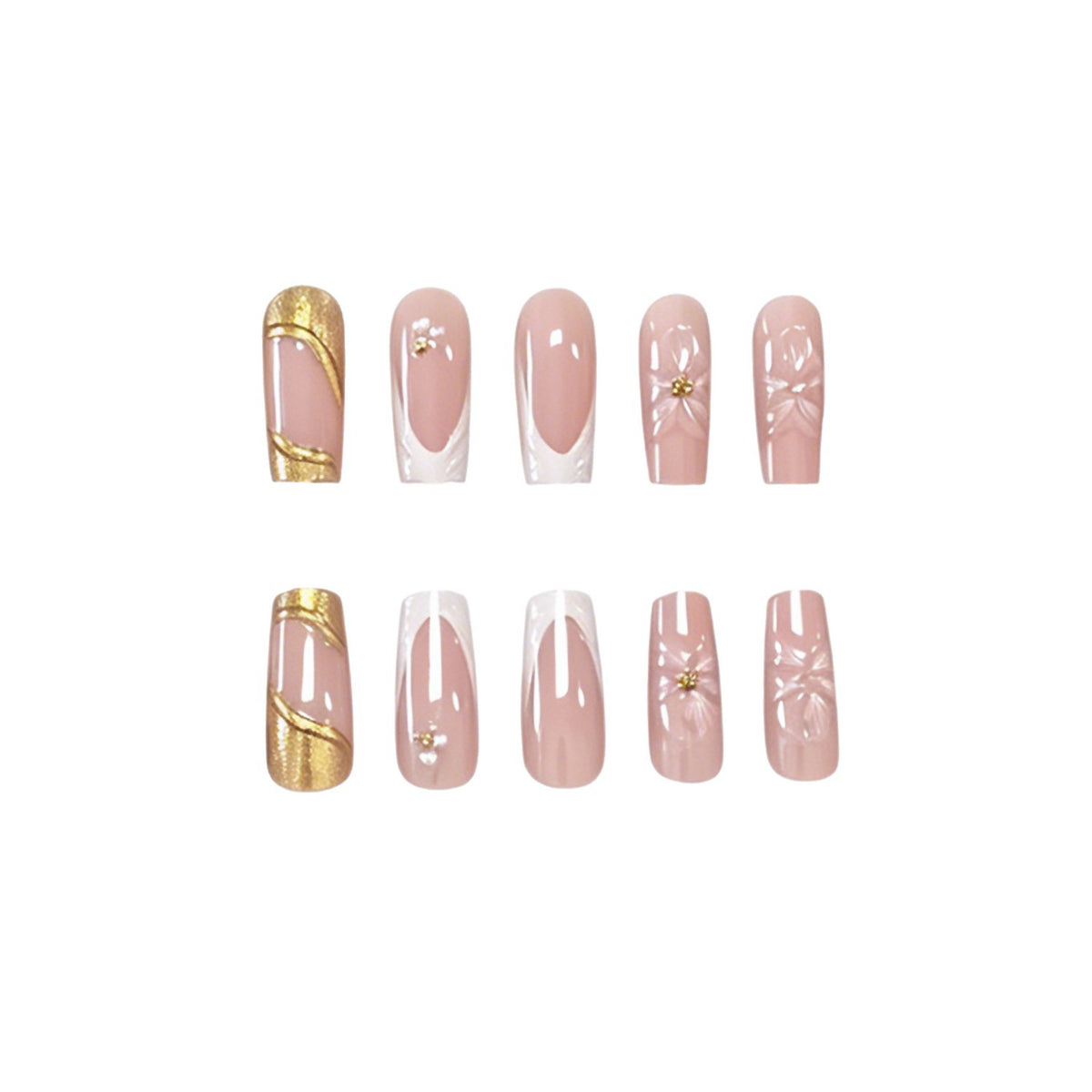 Elegante 3D Blumen Acryl Nagelkunst Erweiterungen Brehn