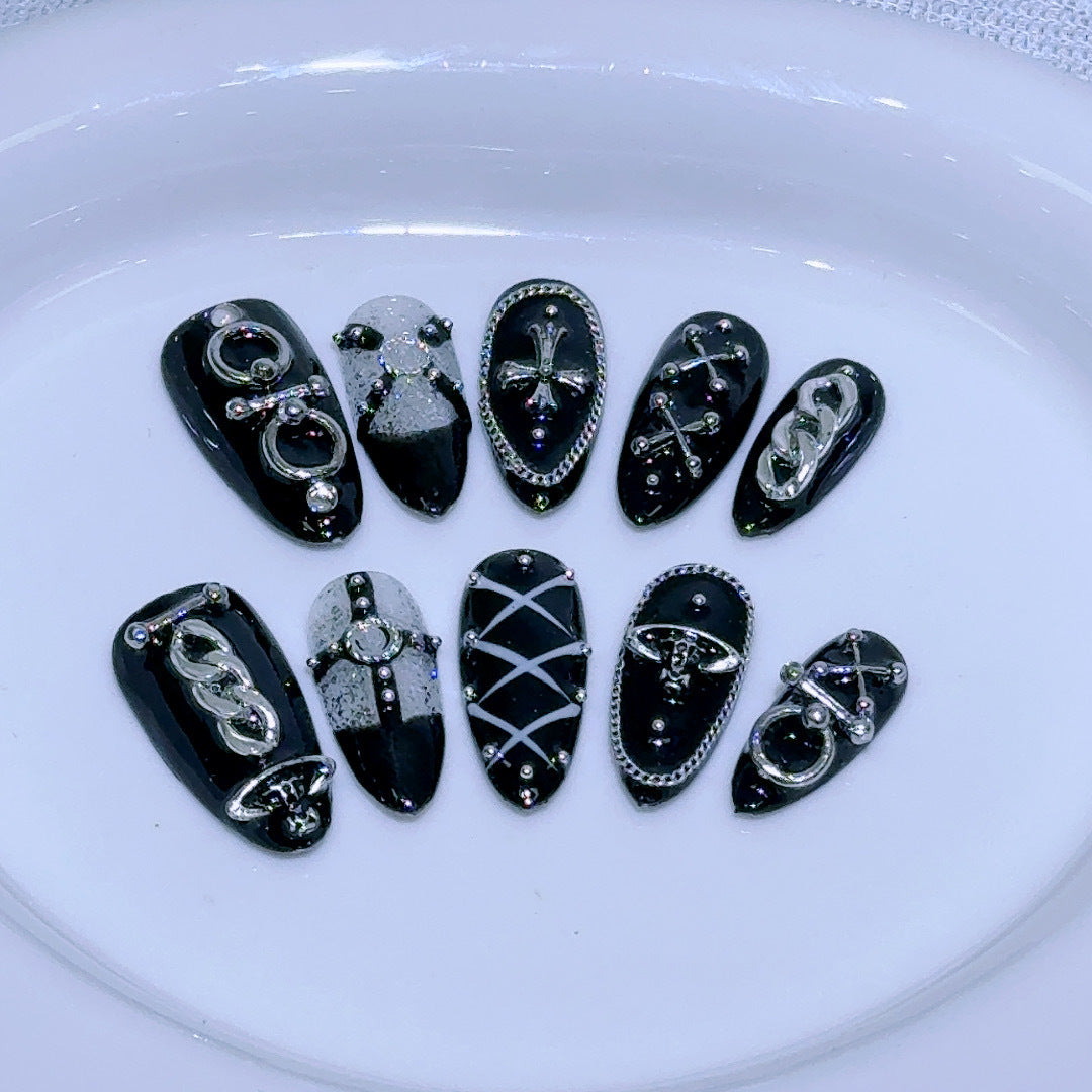 Dekoratives Gothic Nagelkunst Set