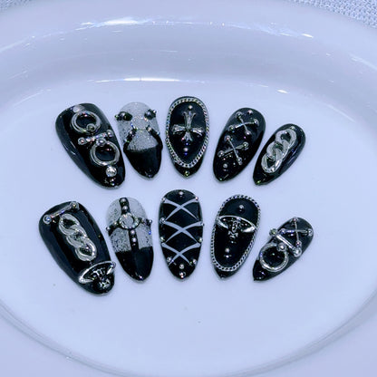 Dekoratives Gothic Nagelkunst Set