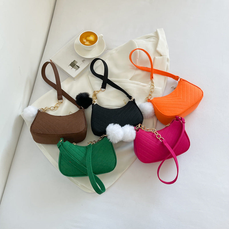 WoStylish Kunstfell Mini Handtasche Brehn