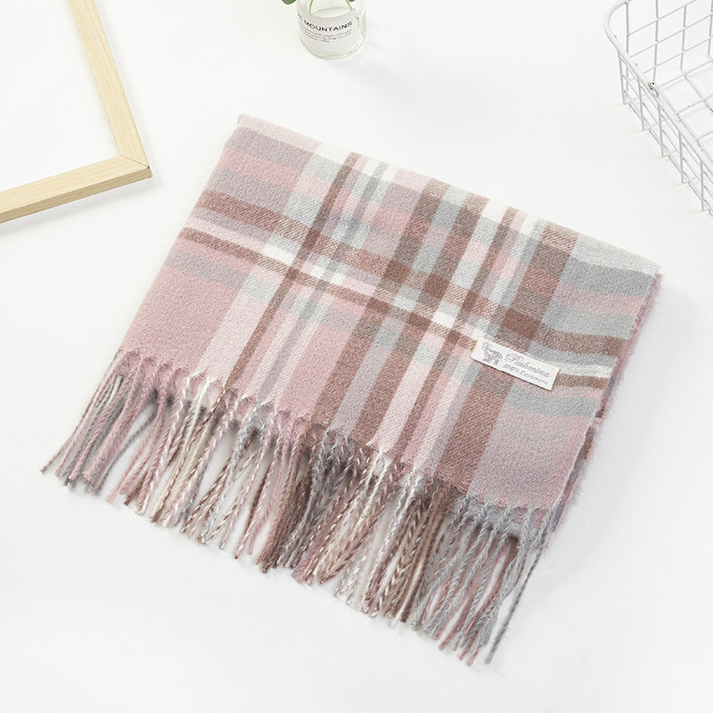 Damen Plaid-Fransen Schal aus weichem Material Brehn
