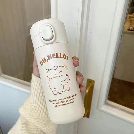 Damen Isoliertrinkflasche mit niedlichem Bärenmotiv Brehn