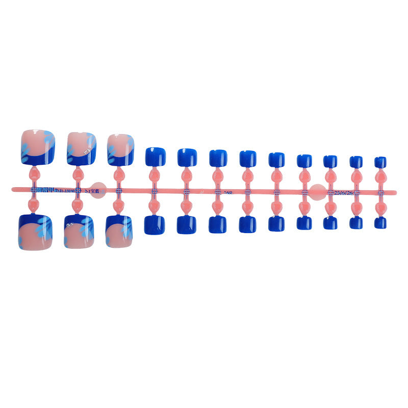 Dekoratives Press-On Nail Art Set mit tropischem Blumenmuster Brehn