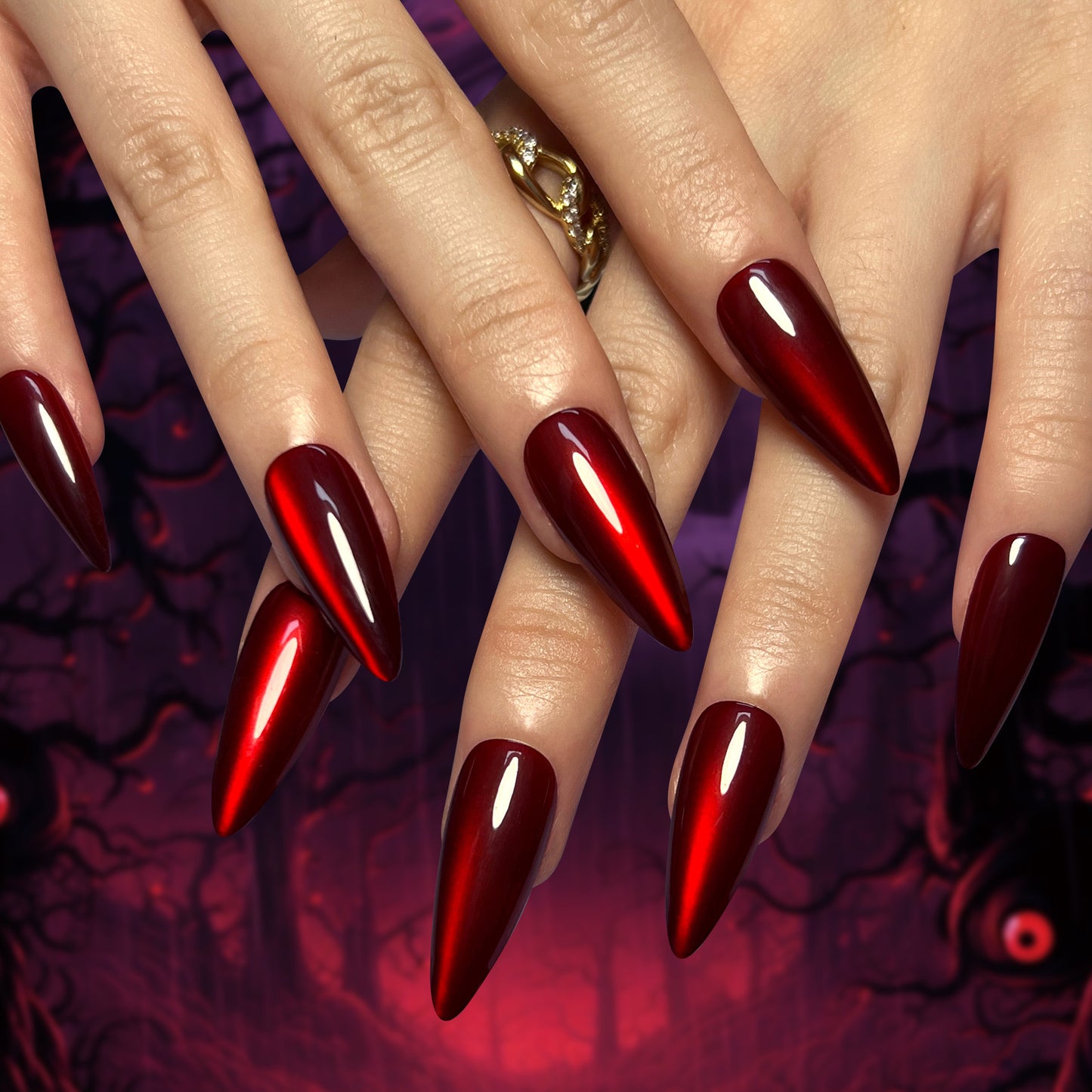 Glänzendes Stiletto Press-On Nail Set Brehn
