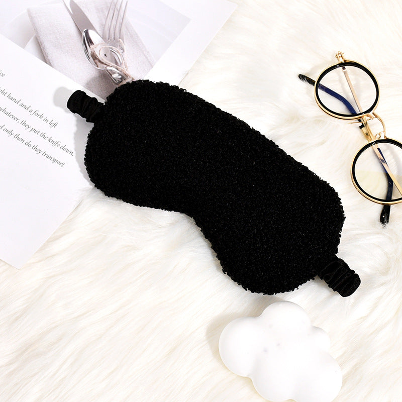 Damen nan kuschelige Thermo Schlafmaske aus Teddyfleece mit verstellbarem Satinband Brehn
