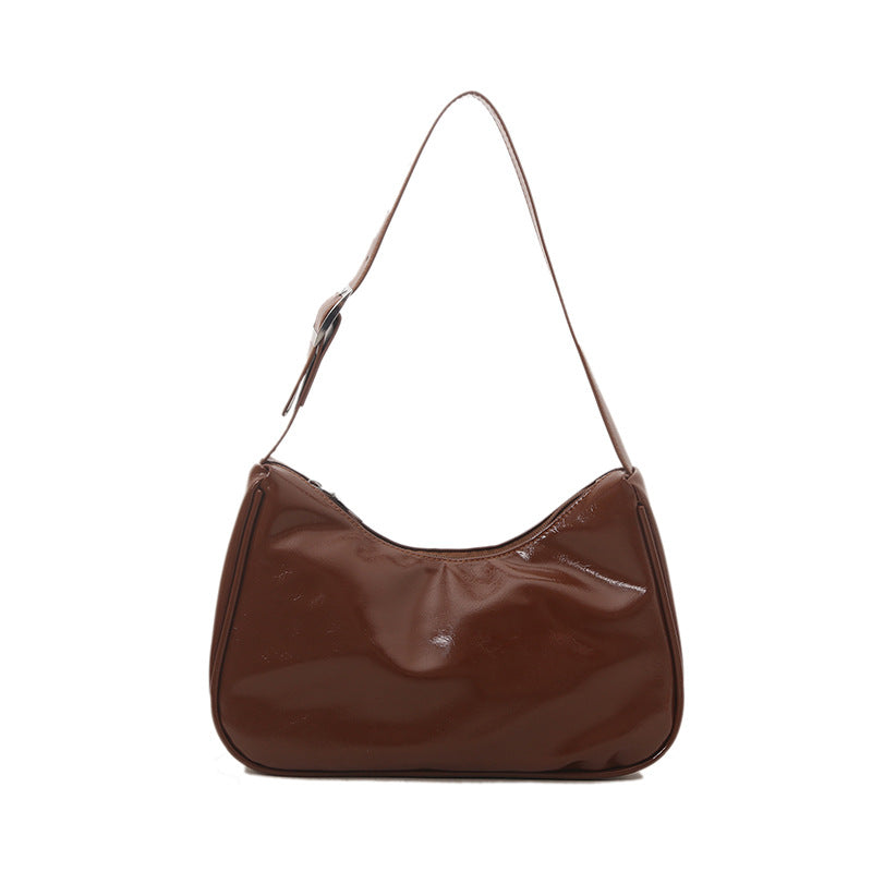 Vintage-inspirierte weiche Lackleder-Handtasche Brehn