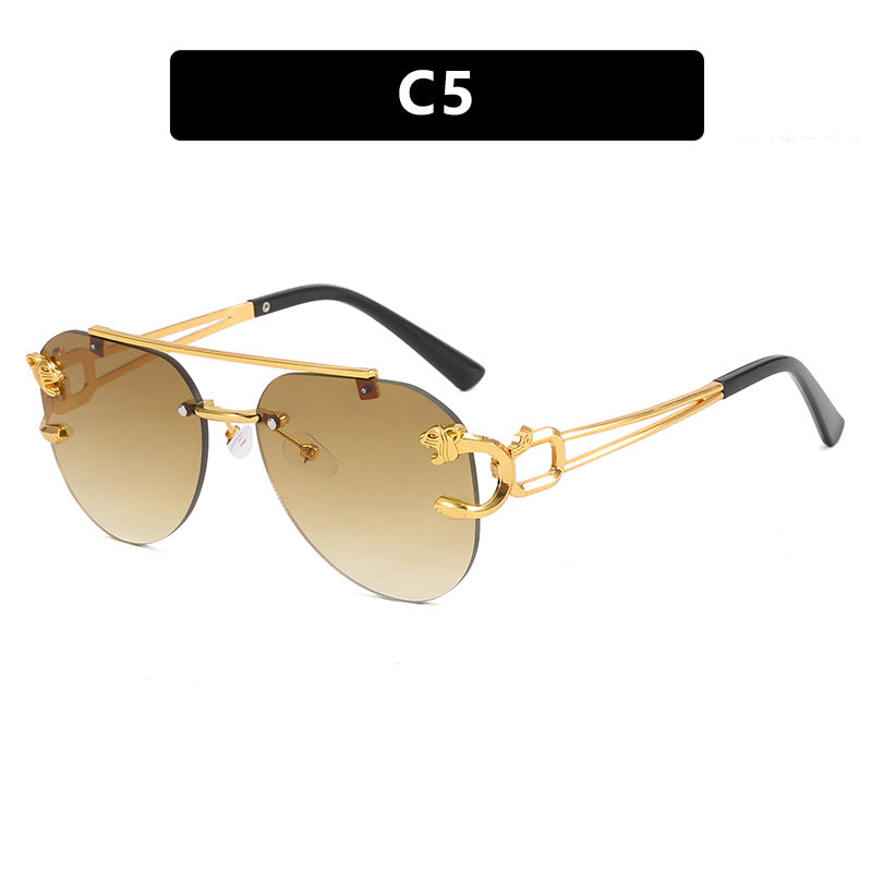 Damen ausgefallene runde Sonnenbrille mit dekorativen Details Brehn