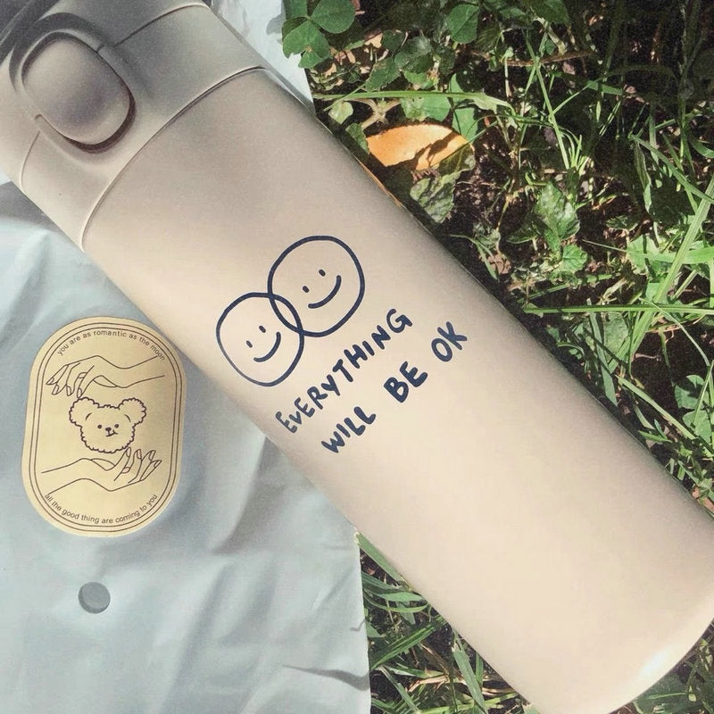 Damen Isoliertrinkflasche mit innovativem Sicherheitsverschluss und fröhlichem Motiv Brehn
