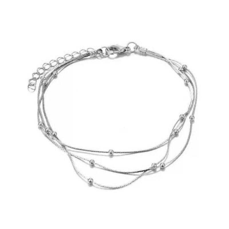 Multi-Strang Silber Perlenarmband Brehn