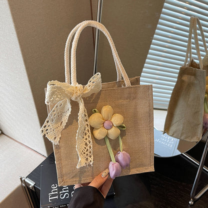 Floral Accent Handgefertigte Tote Bag