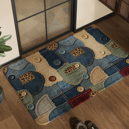 Spaßiger und bunter Patchwork-Teppich Brehn