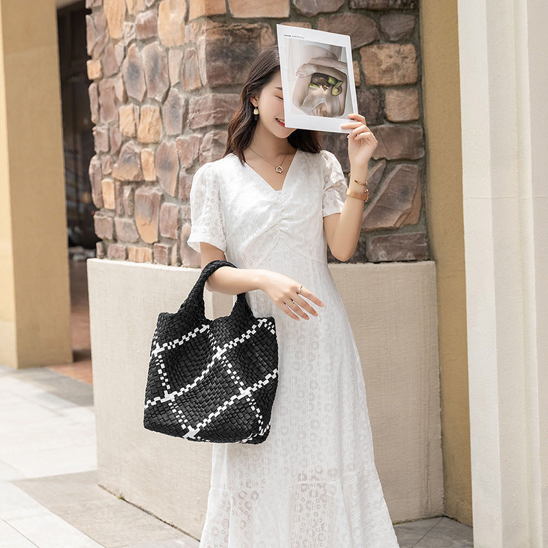 Geflochtene Handtasche mit Abnehmbarer Clutch Brehn