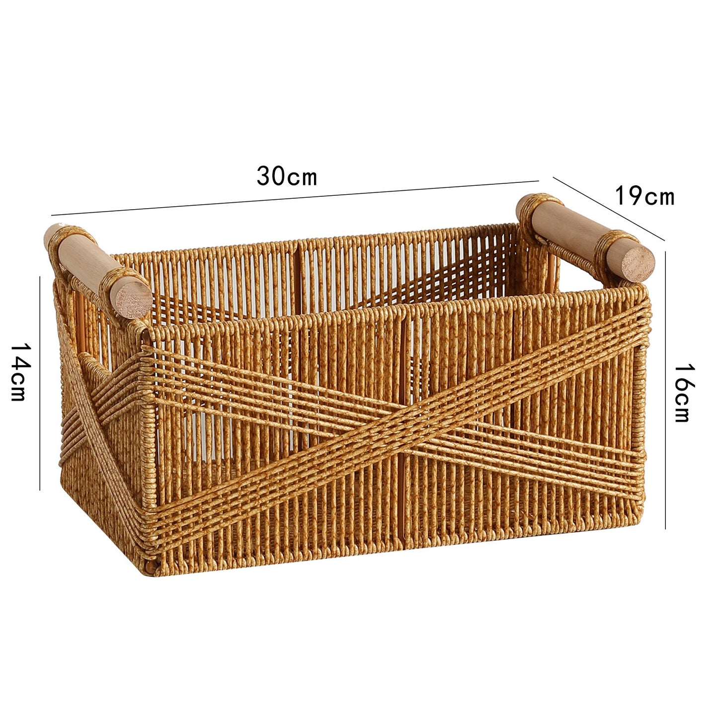 Unisex Funktionaler Aufbewahrungskorb mit ergonomischen Holzgriffen Brehn