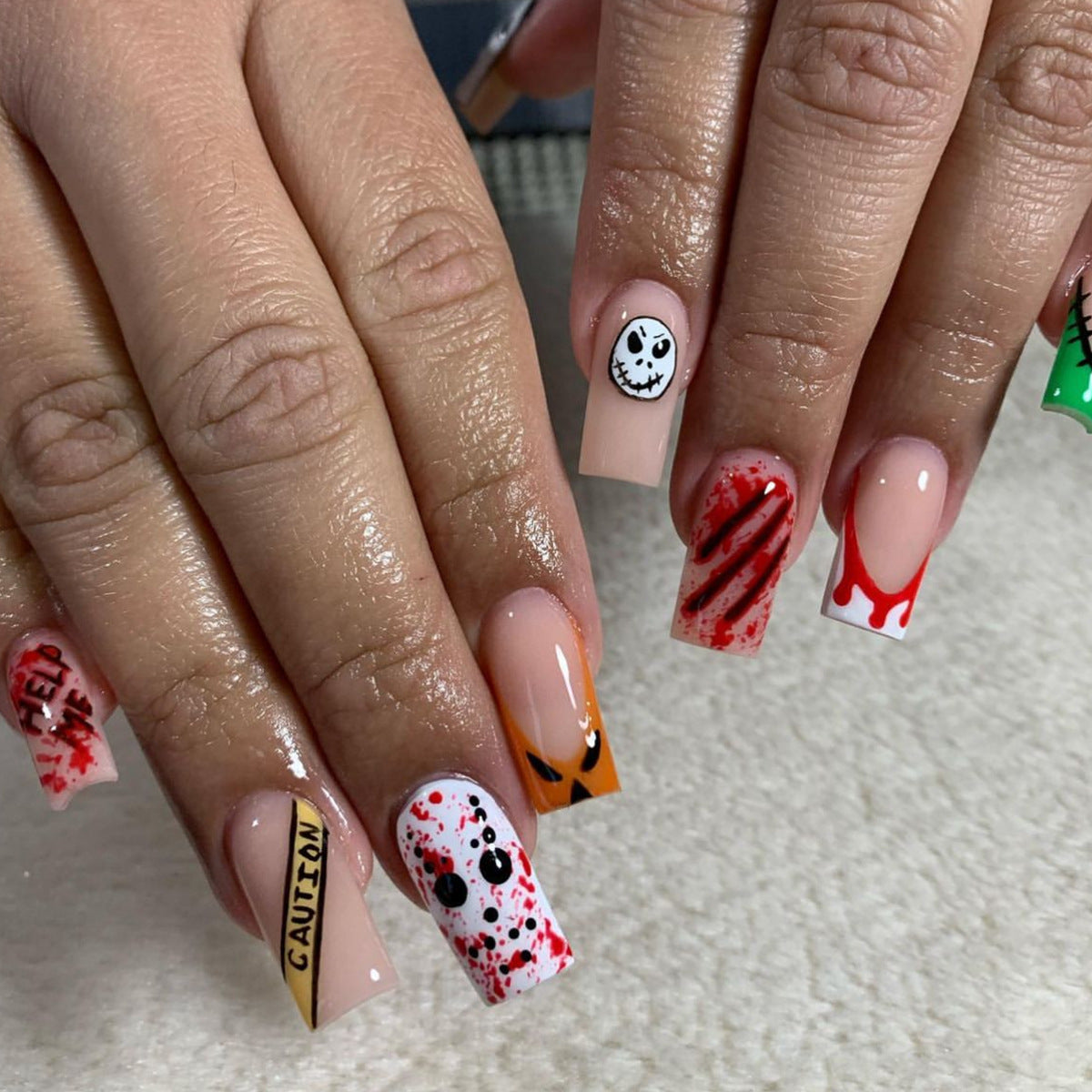 Spooky Themed 3D Nail Art Extensions Brehn