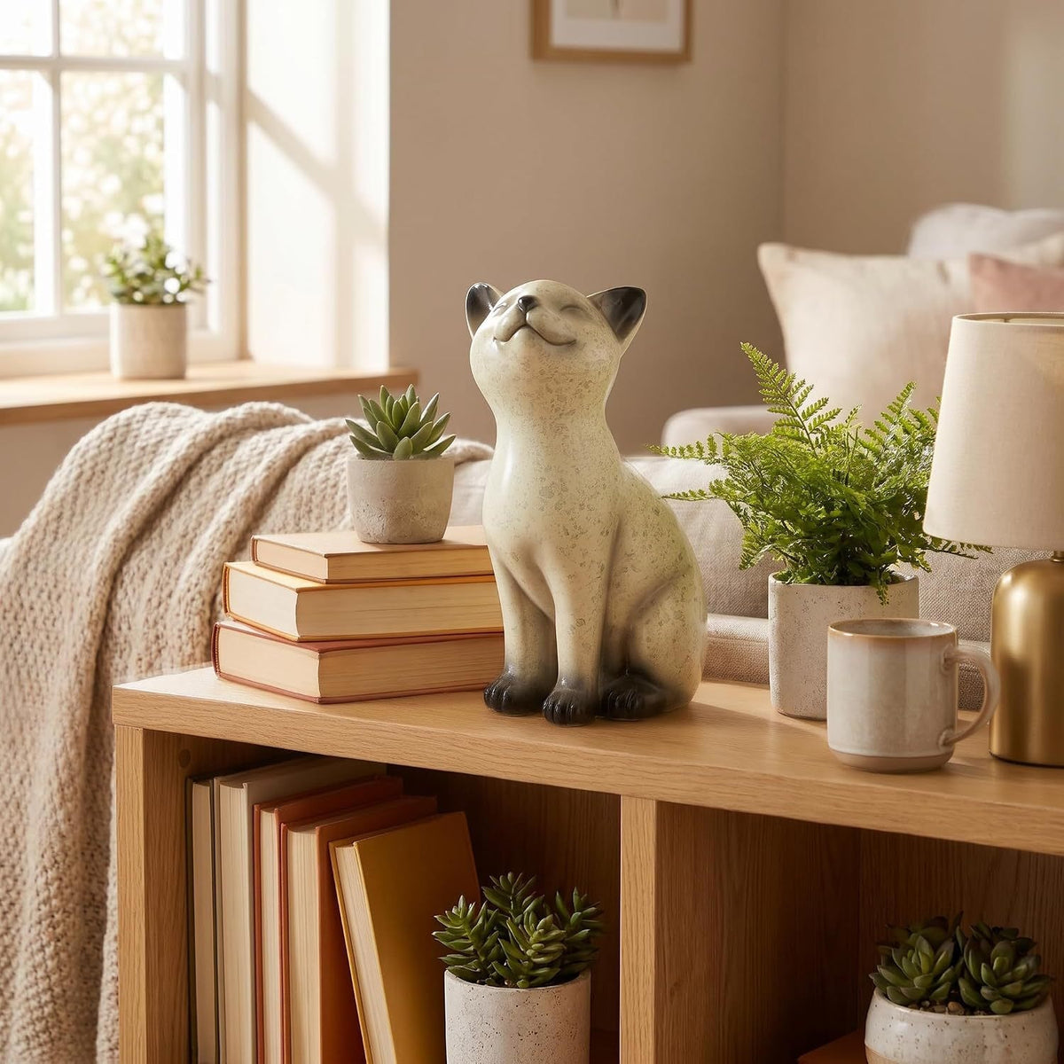 Resinstatue einer Katze Brehn