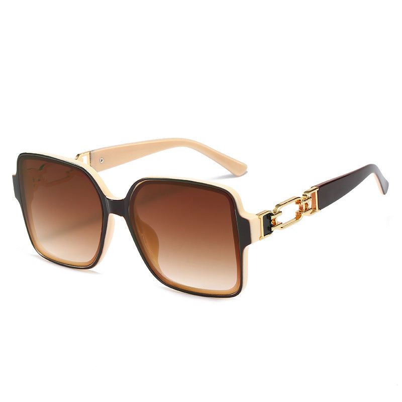 Damen stilvolle quadratische Sonnenbrille mit luxuriösem Schanierdesign Brehn