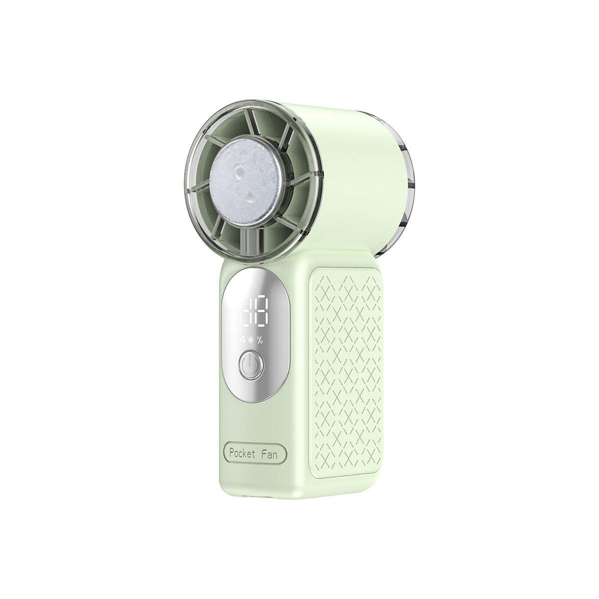 Unisex nan kompakter Akku-Taschenventilator mit digitalem Display und stufenloser Geschwindigkeitsregelung Brehn
