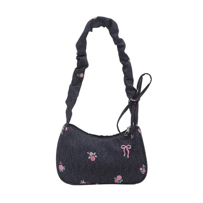 Bestickte Jeans Schultertasche Brehn