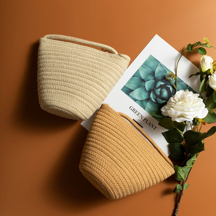 Handgeknüpfte Henkeltasche mit Stilvollem Textilmix Brehn