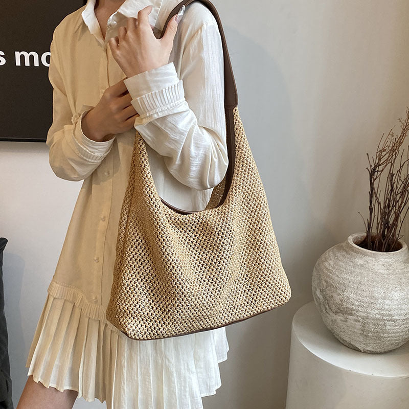 Handgewebte Strohtasche
