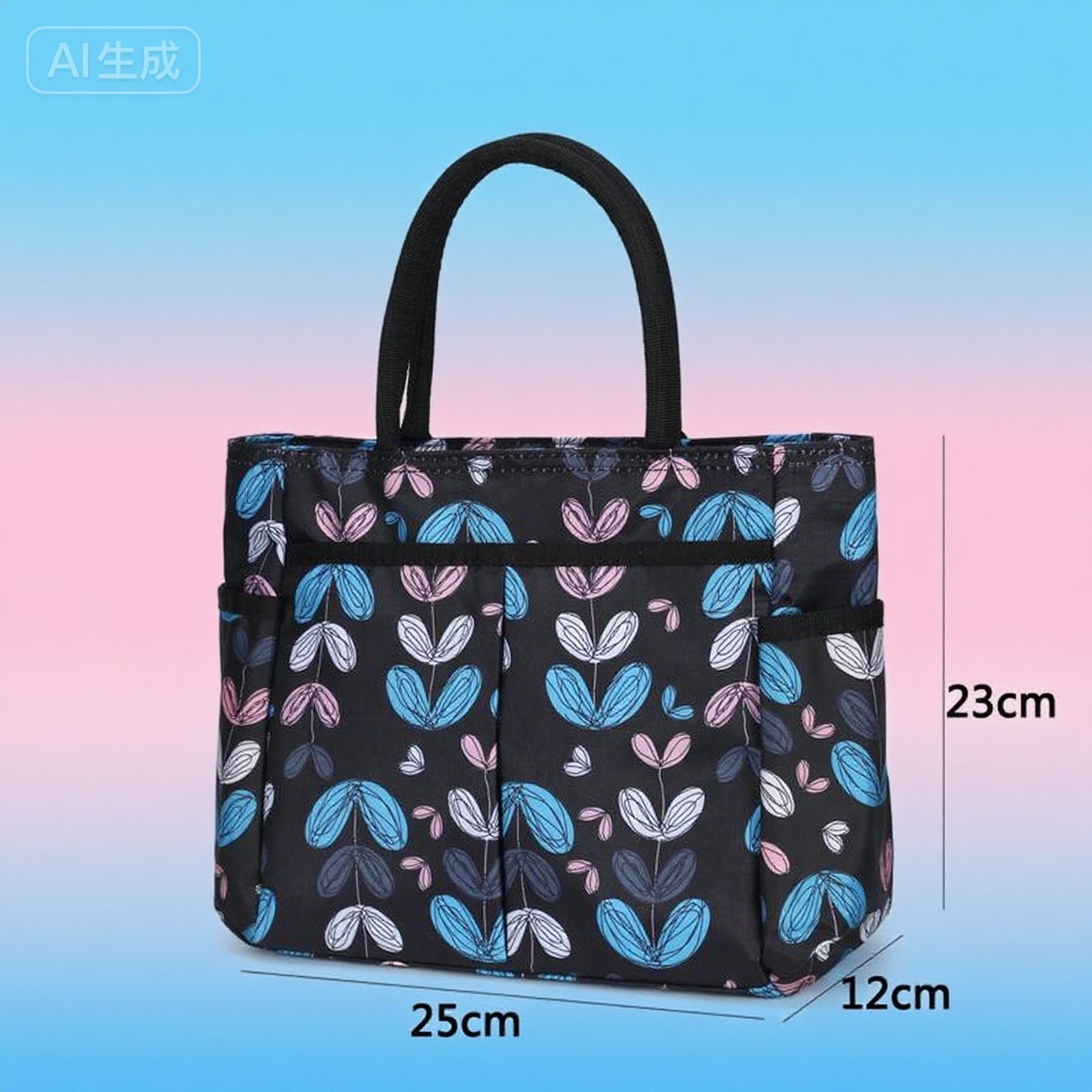 Blumenmuster Mehrfach-Taschen Einkaufsbörse Brehn