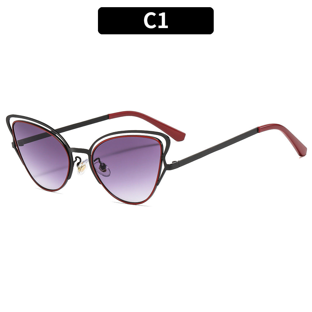 Damen Cat-Eye Sonnenbrille mit luxuriösem Metallrahmen und hochwertigen Verlaufsgläsern Brehn