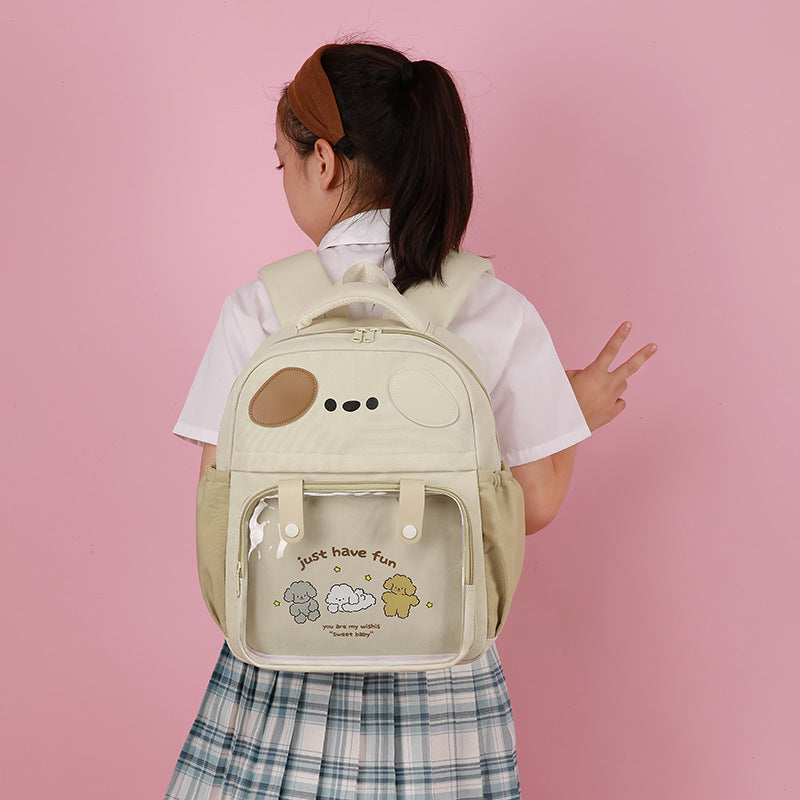 Rucksack mit Transparentem Fach und Verspieltem Design Brehn