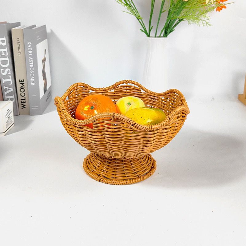 Unisex Rattan Obstschale mit eleganten Wellenlinien Brehn